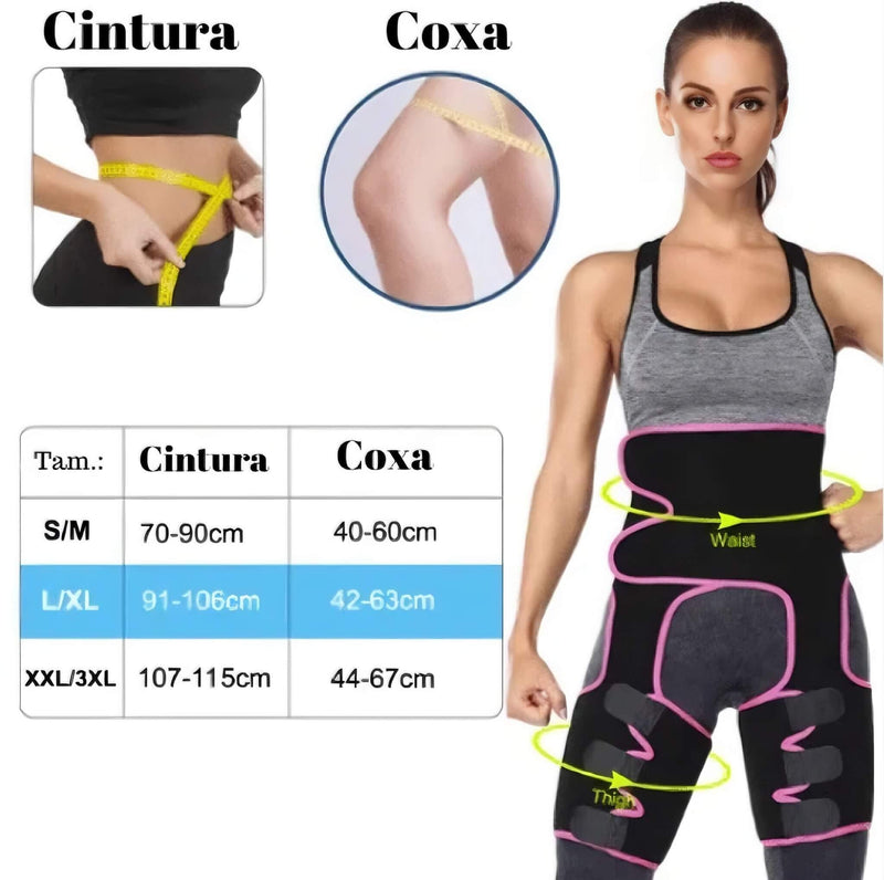 Cinta Modeladora 3 em 1  Coxas Bumbum e Quadril