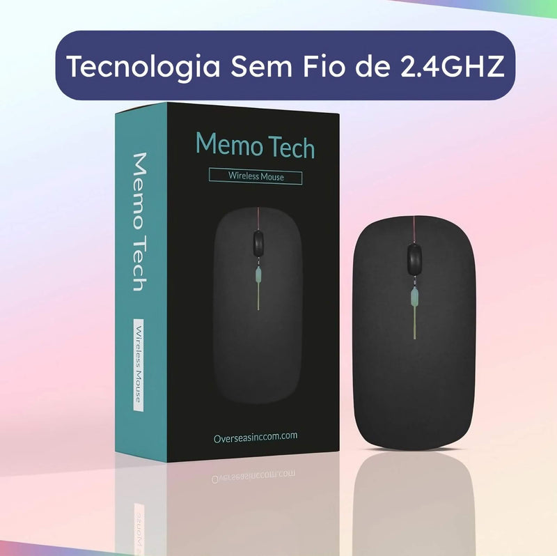 Mouse Sem Fio Recarregável LED